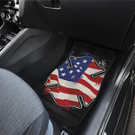 American Firefighter Emblem Print Front and Back Car Floor Mats