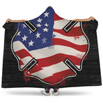 American Firefighter Emblem Print Hooded Blanket