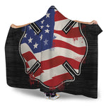 American Firefighter Emblem Print Hooded Blanket