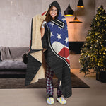 American Firefighter Emblem Print Hooded Blanket