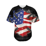 American Firefighter Emblem Print Men's Baseball Jersey