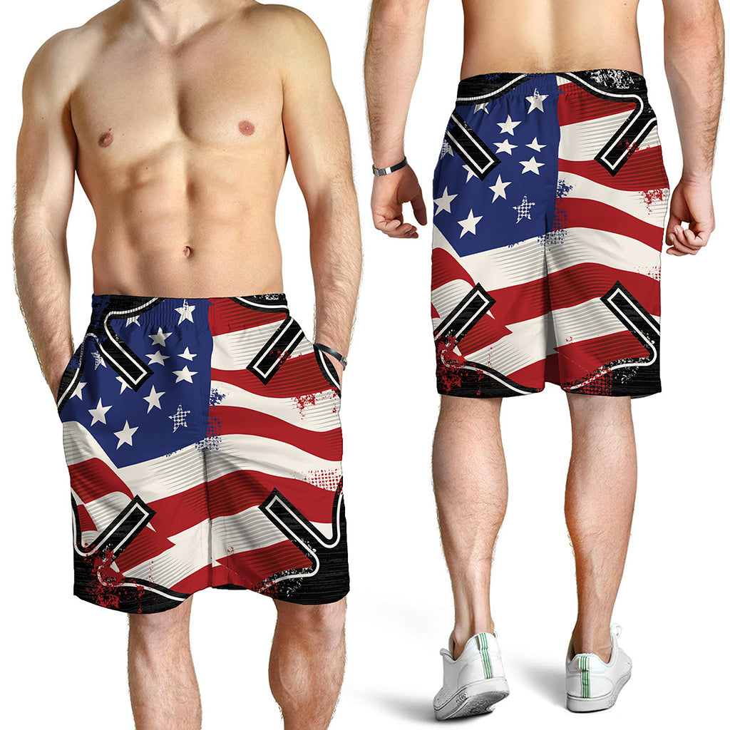 American Firefighter Emblem Print Men's Shorts