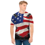 American Firefighter Emblem Print Men's T-Shirt