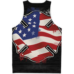 American Firefighter Emblem Print Men's Tank Top