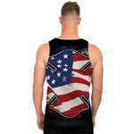 American Firefighter Emblem Print Men's Tank Top