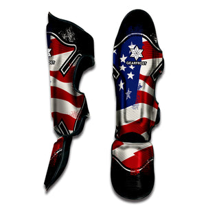 American Firefighter Emblem Print Muay Thai Shin Guard