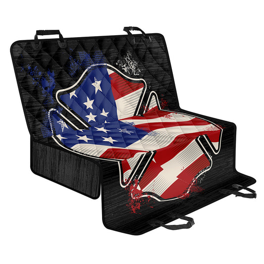 American Firefighter Emblem Print Pet Car Back Seat Cover