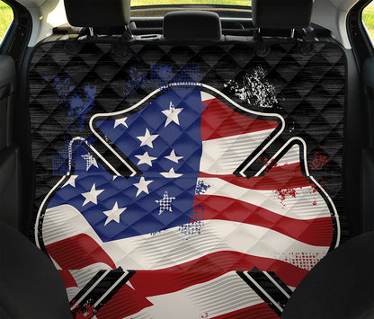 American Firefighter Emblem Print Pet Car Back Seat Cover