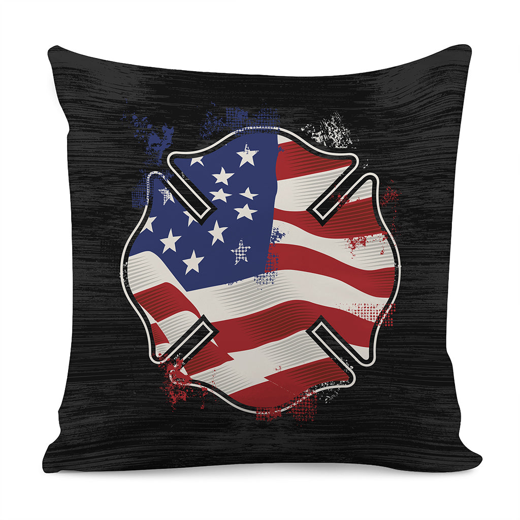 American Firefighter Emblem Print Pillow Cover
