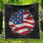 American Firefighter Emblem Print Quilt