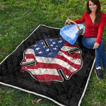 American Firefighter Emblem Print Quilt