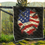 American Firefighter Emblem Print Quilt
