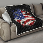 American Firefighter Emblem Print Quilt