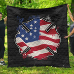 American Firefighter Emblem Print Quilt