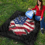 American Firefighter Emblem Print Quilt