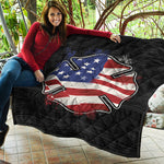 American Firefighter Emblem Print Quilt