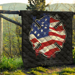 American Firefighter Emblem Print Quilt