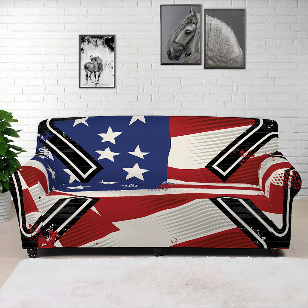 American Firefighter Emblem Print Sofa Cover