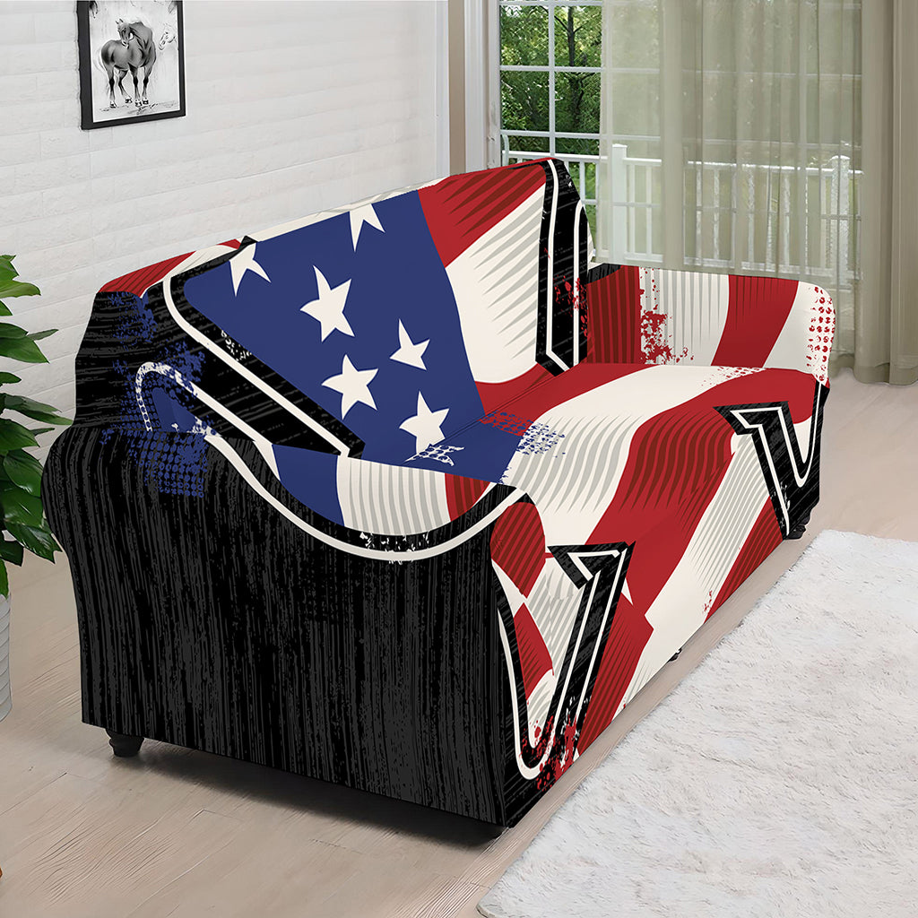 American Firefighter Emblem Print Sofa Cover