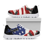 American Firefighter Emblem Print White Sneakers