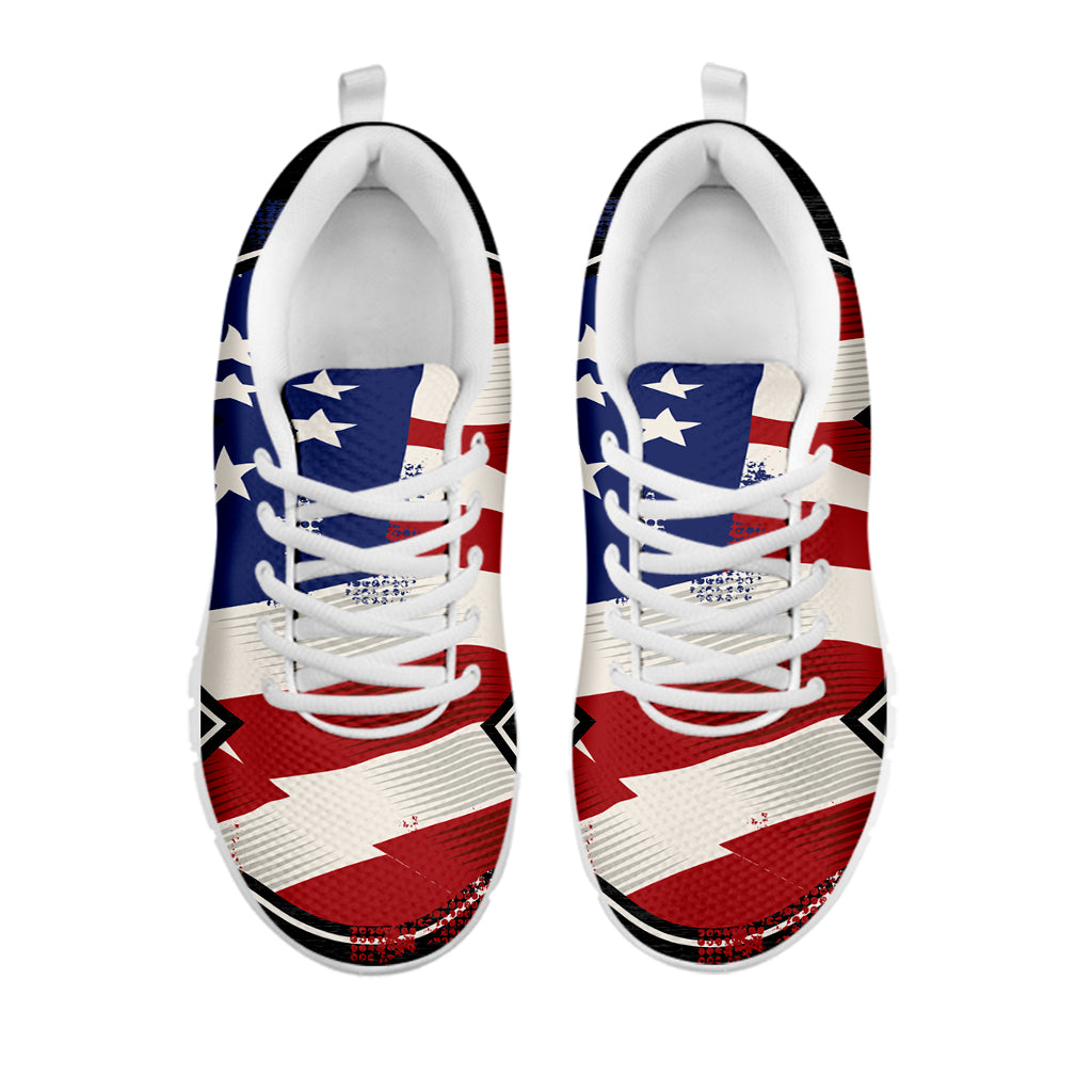 American Firefighter Emblem Print White Sneakers