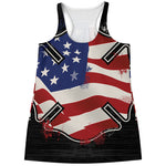American Firefighter Emblem Print Women's Racerback Tank Top