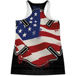 American Firefighter Emblem Print Women's Racerback Tank Top