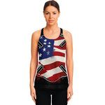 American Firefighter Emblem Print Women's Racerback Tank Top