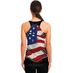 American Firefighter Emblem Print Women's Racerback Tank Top