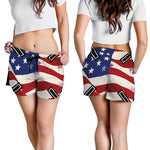 American Firefighter Emblem Print Women's Shorts