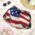 American Firefighter Emblem Print Women's Shorts