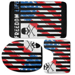 American Flag Freedom Life Print 3 Piece Bath Mat Set