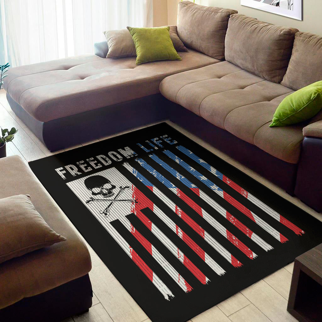 American Flag Freedom Life Print Area Rug