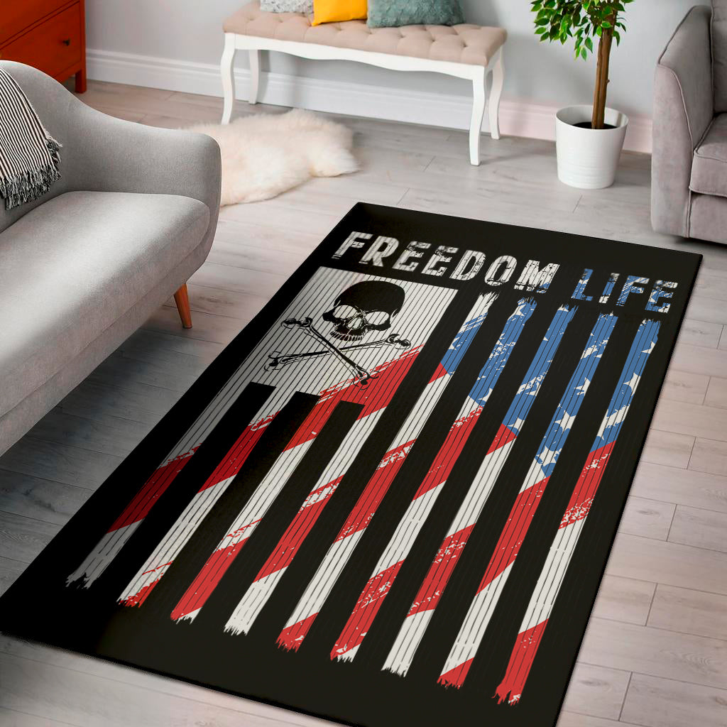 American Flag Freedom Life Print Area Rug