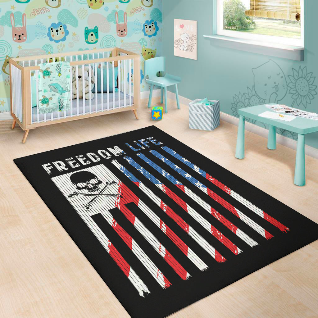 American Flag Freedom Life Print Area Rug