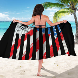 American Flag Freedom Life Print Beach Sarong Wrap