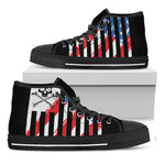 American Flag Freedom Life Print Black High Top Shoes