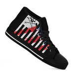 American Flag Freedom Life Print Black High Top Shoes
