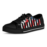 American Flag Freedom Life Print Black Low Top Shoes 