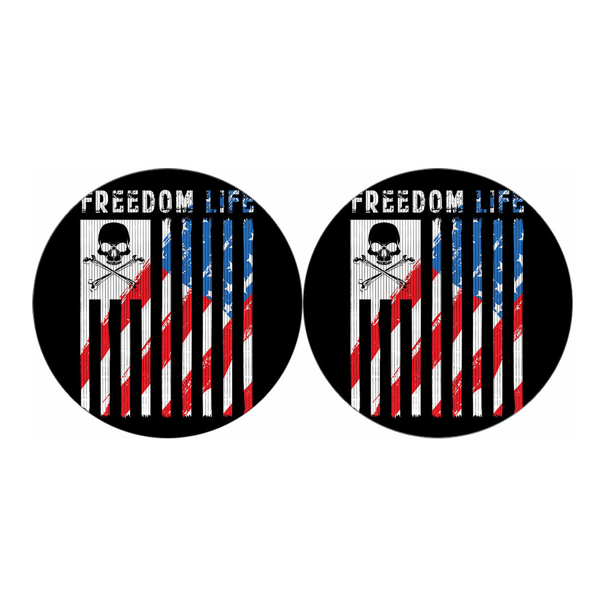 American Flag Freedom Life Print Car Coasters