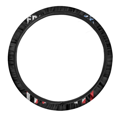 American Flag Freedom Life Print Car Steering Wheel Cover