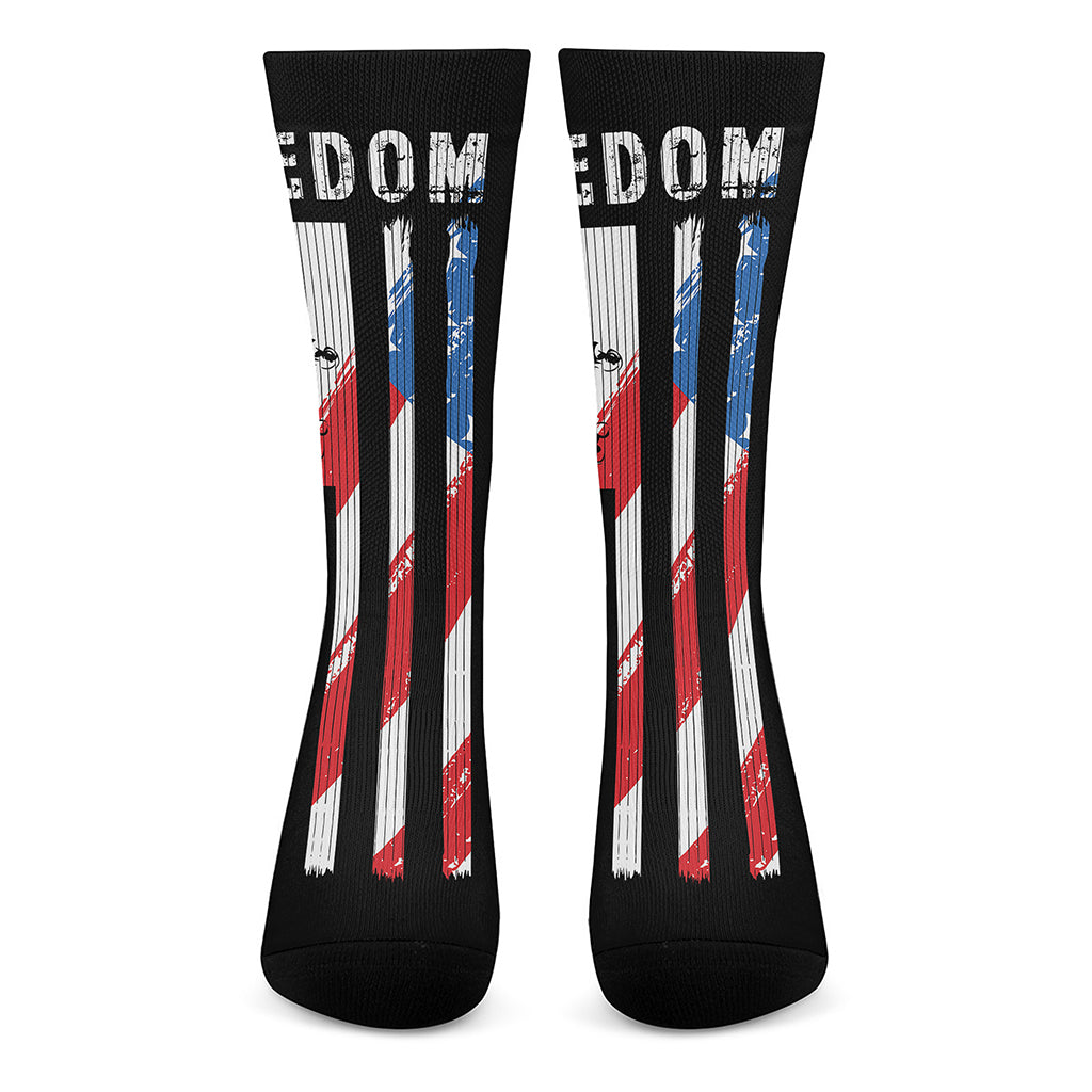 American Flag Freedom Life Print Crew Socks