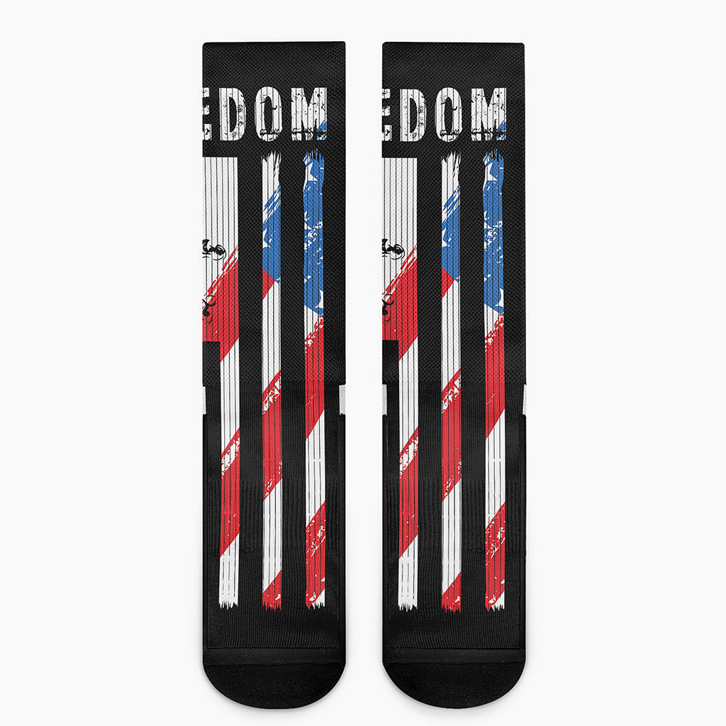 American Flag Freedom Life Print Crew Socks