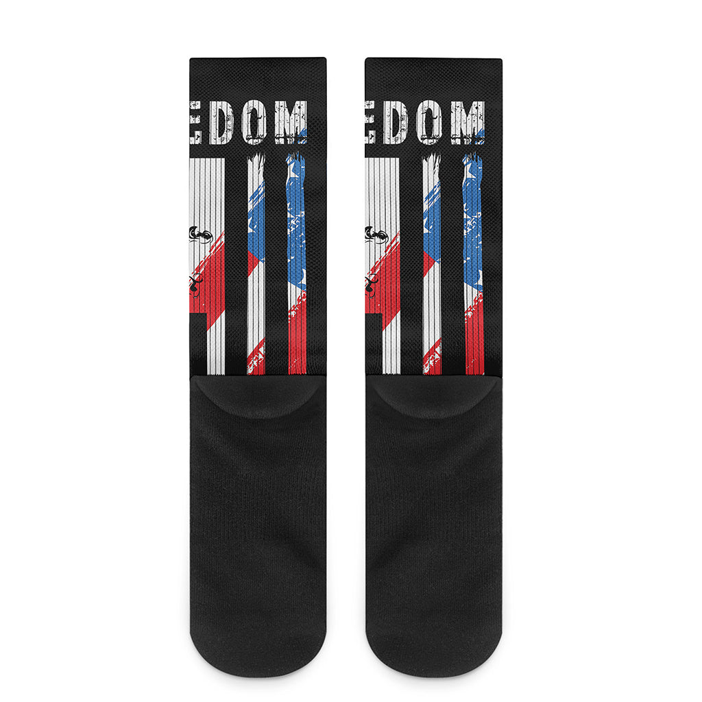 American Flag Freedom Life Print Crew Socks