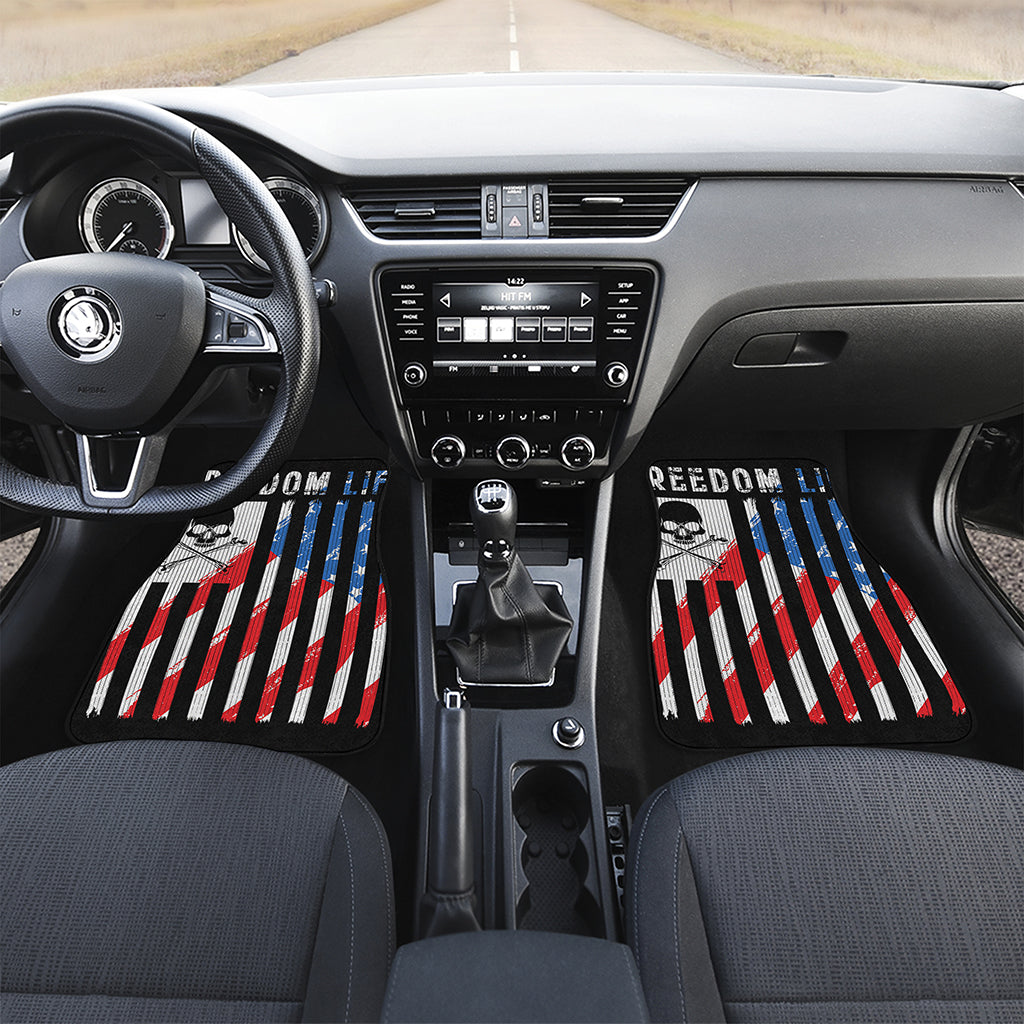 American Flag Freedom Life Print Front and Back Car Floor Mats