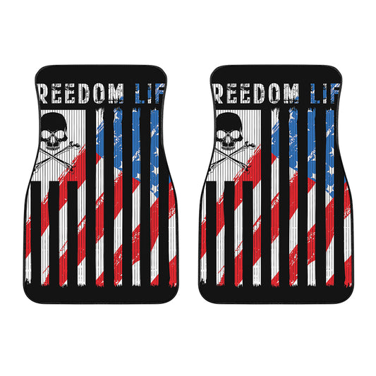 American Flag Freedom Life Print Front Car Floor Mats
