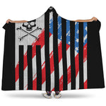 American Flag Freedom Life Print Hooded Blanket