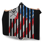 American Flag Freedom Life Print Hooded Blanket