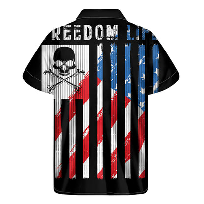 American Flag Freedom Life Print Men's Short Sleeve Shirt
