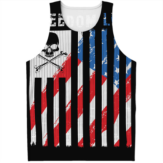American Flag Freedom Life Print Men's Tank Top